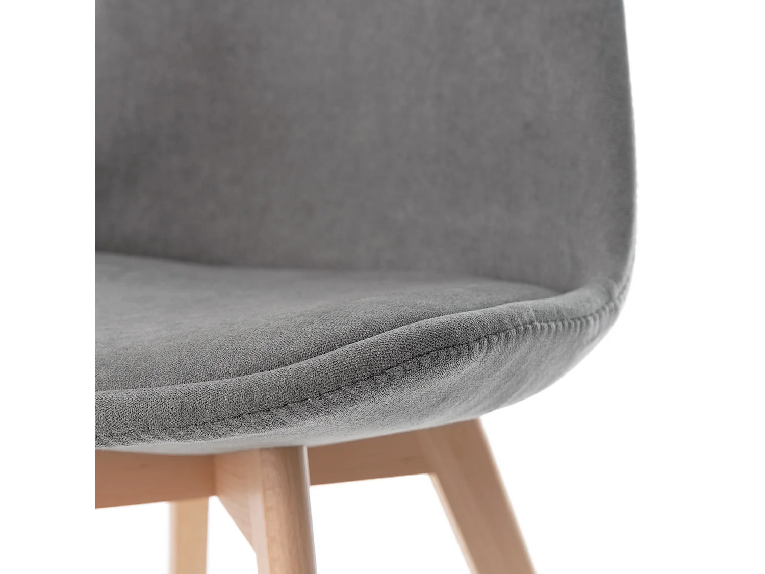 Chaise scandinave en tissu doux et bois de Hêtre Romba – Confort et élégance-Couleur Gris