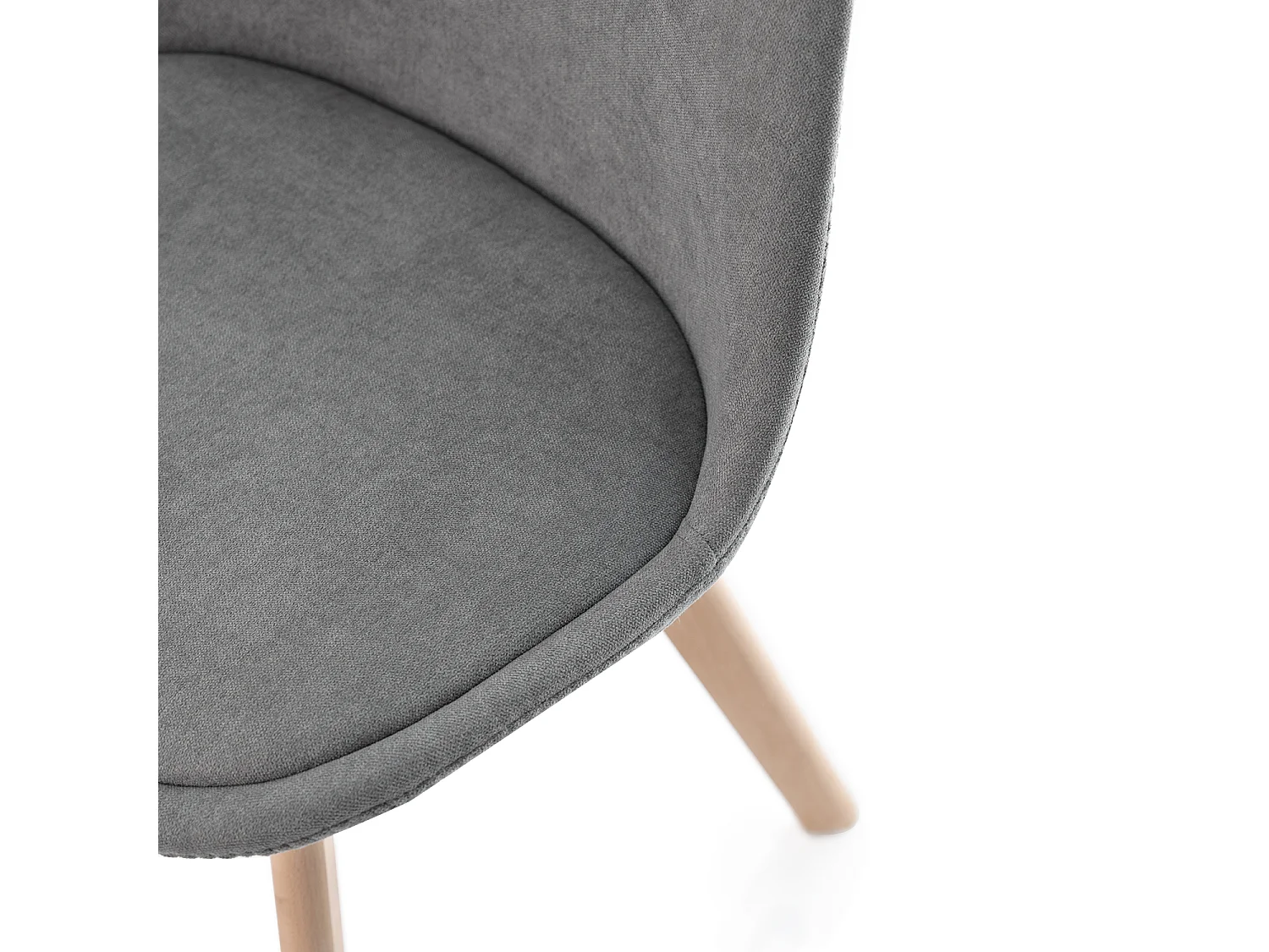 Chaise scandinave en tissu doux et bois de Hêtre Romba – Confort et élégance-Couleur Gris