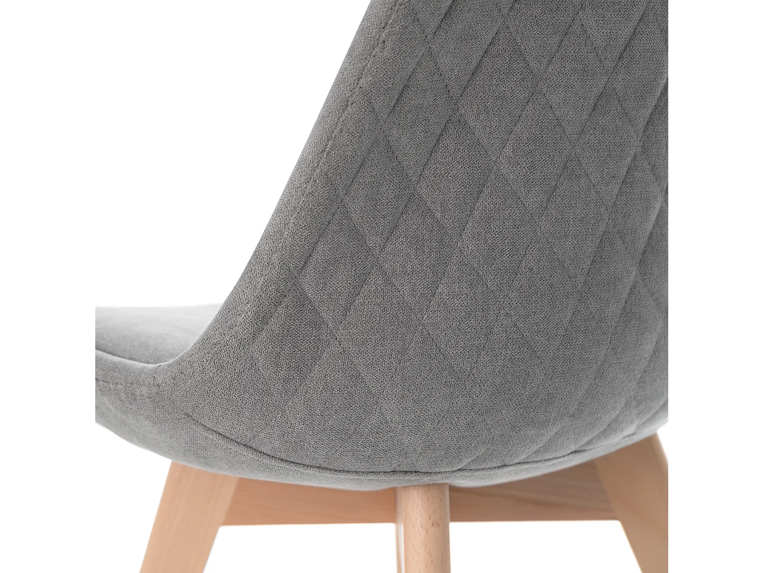 Chaise scandinave en tissu doux et bois de Hêtre Romba – Confort et élégance-Couleur Gris