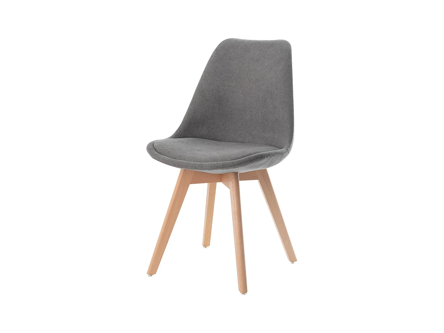 Chaise scandinave en tissu doux et bois de Hêtre Romba – Confort et élégance-Couleur Gris