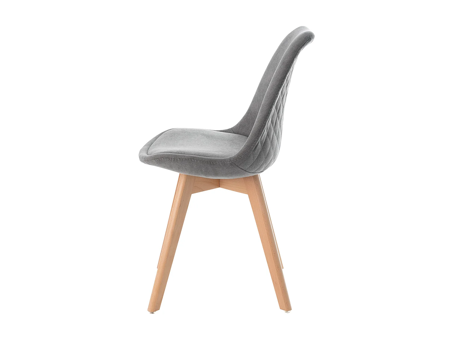 Chaise scandinave en tissu doux et bois de Hêtre Romba – Confort et élégance-Couleur Gris