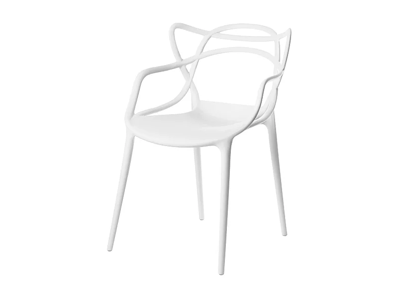 Chaise originale avec accoudoirs Valentino – Intérieur et extérieur-Couleur Blanc