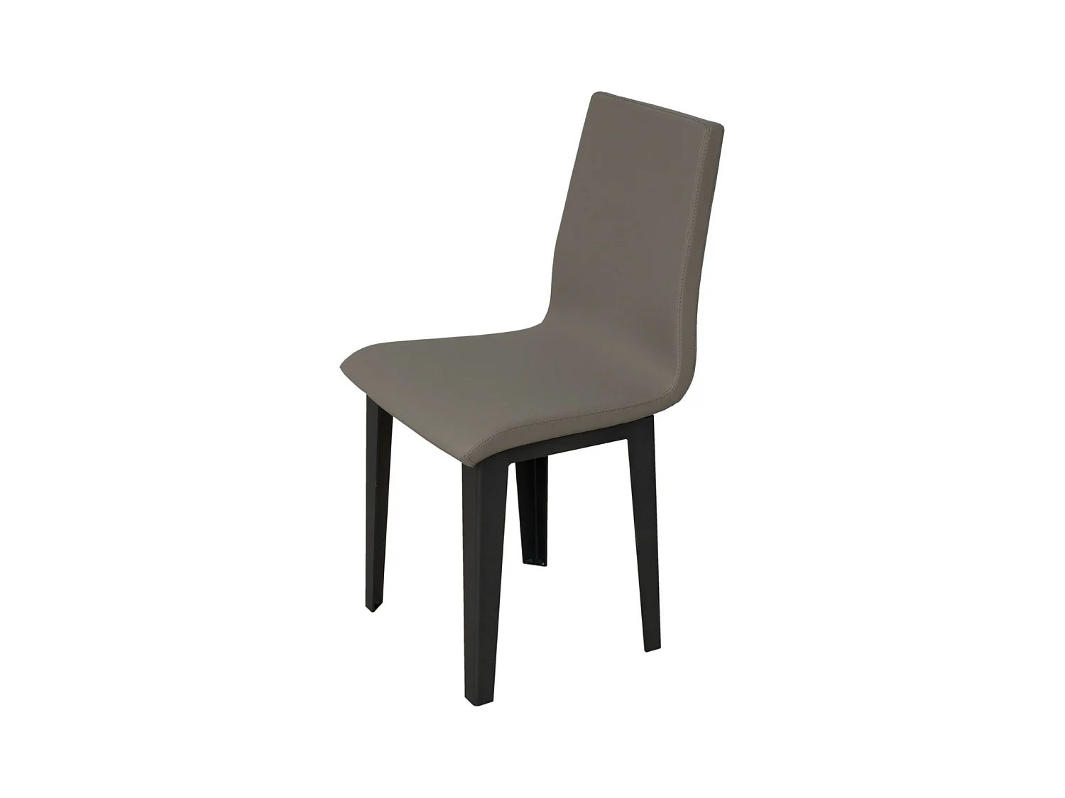 Chaise moderne simili cuir et pieds métal anthracite Sofy-Couleur Marron clair