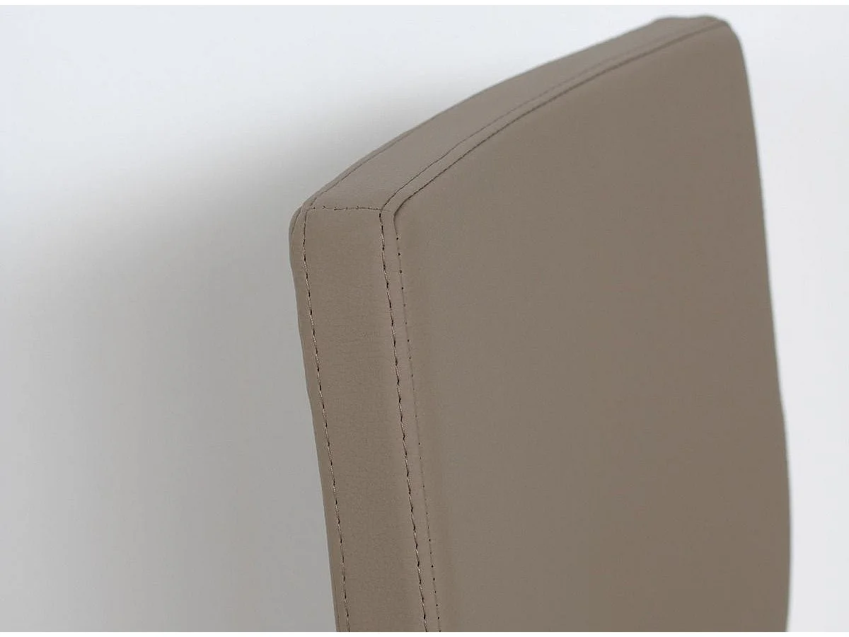 Chaise moderne simili cuir et pieds métal anthracite Sofy-Couleur Marron clair