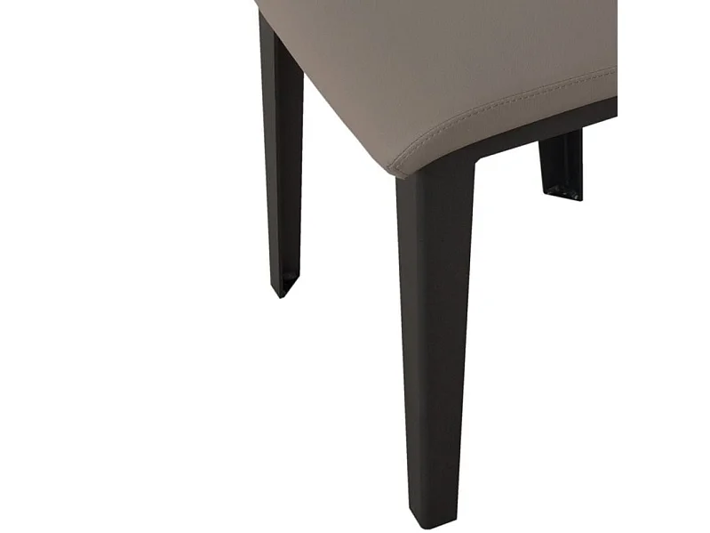 Chaise moderne simili cuir et pieds métal anthracite Sofy-Couleur Marron clair