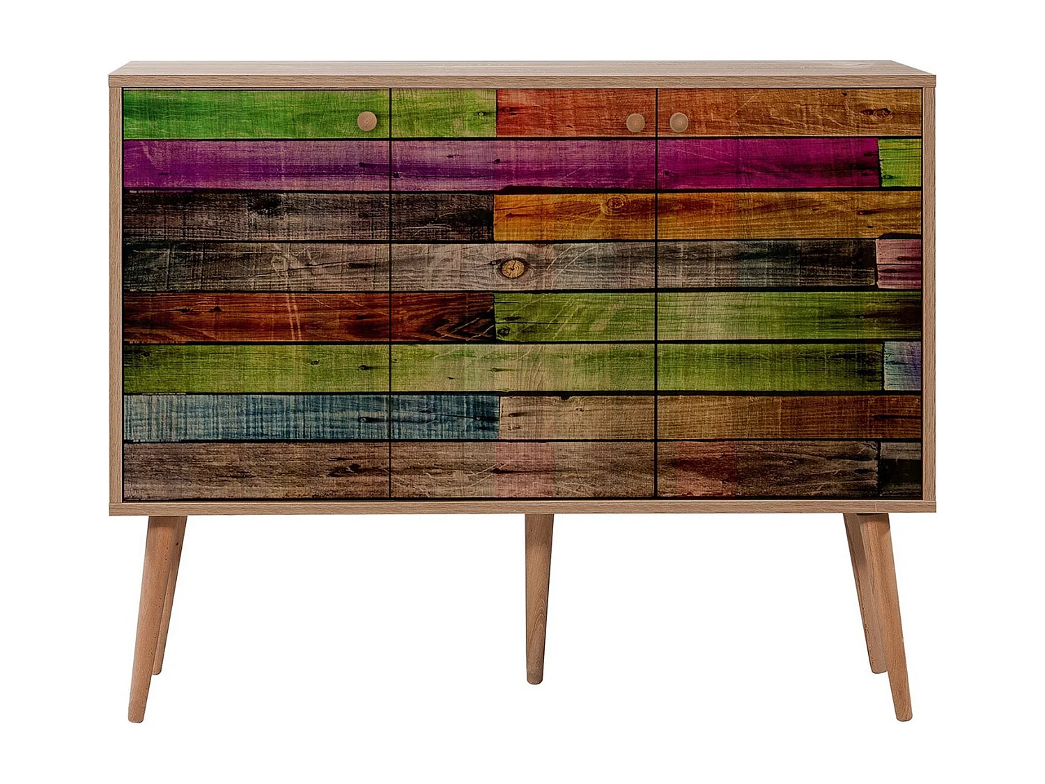 Buffet 3 portes Repono 120x90cm Bois Multicolore