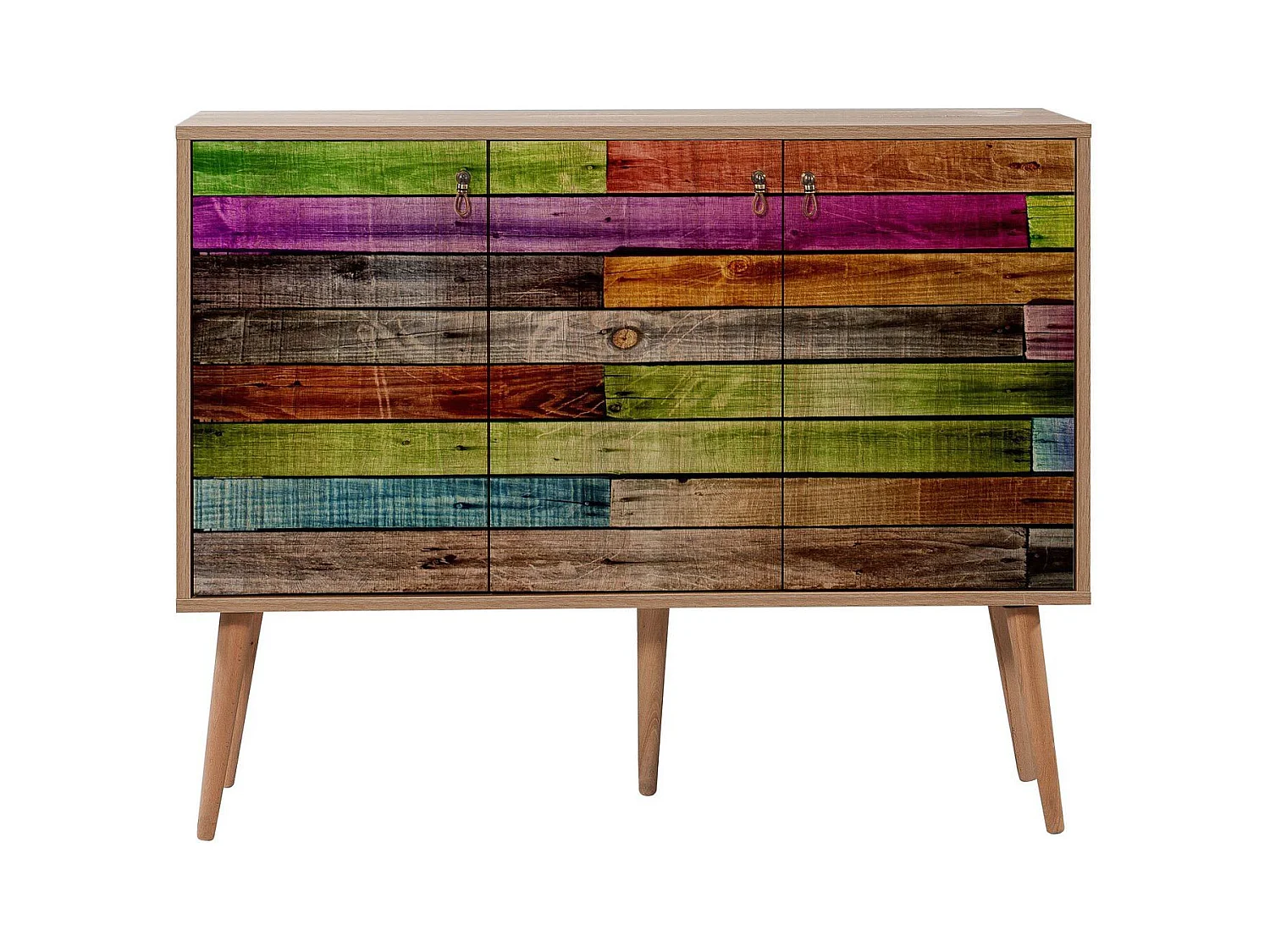 Buffet 3 portes Repono 120x90cm Bois Multicolore