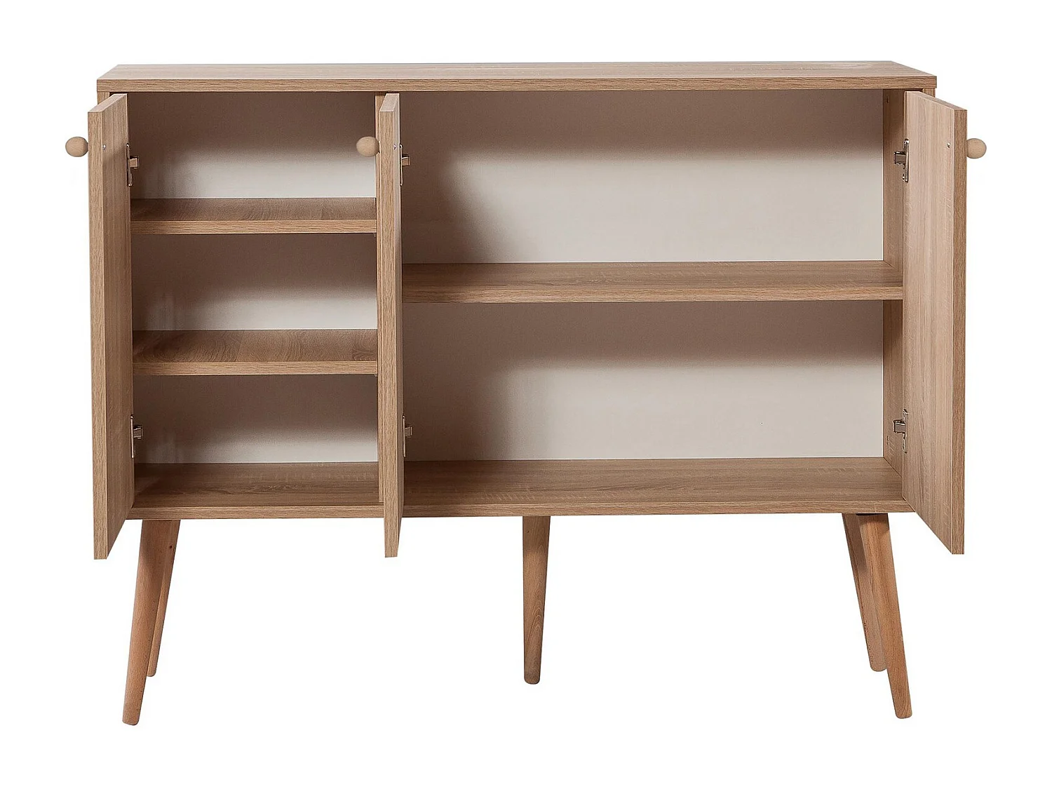 Buffet 3 portes Repono 120x90cm Motif Carreaux Bois Motif géométrique