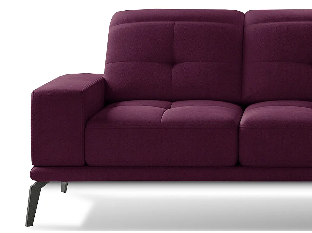 Torpille 5-zits bordeaux fluwelen hoekbank rechts 265 cm