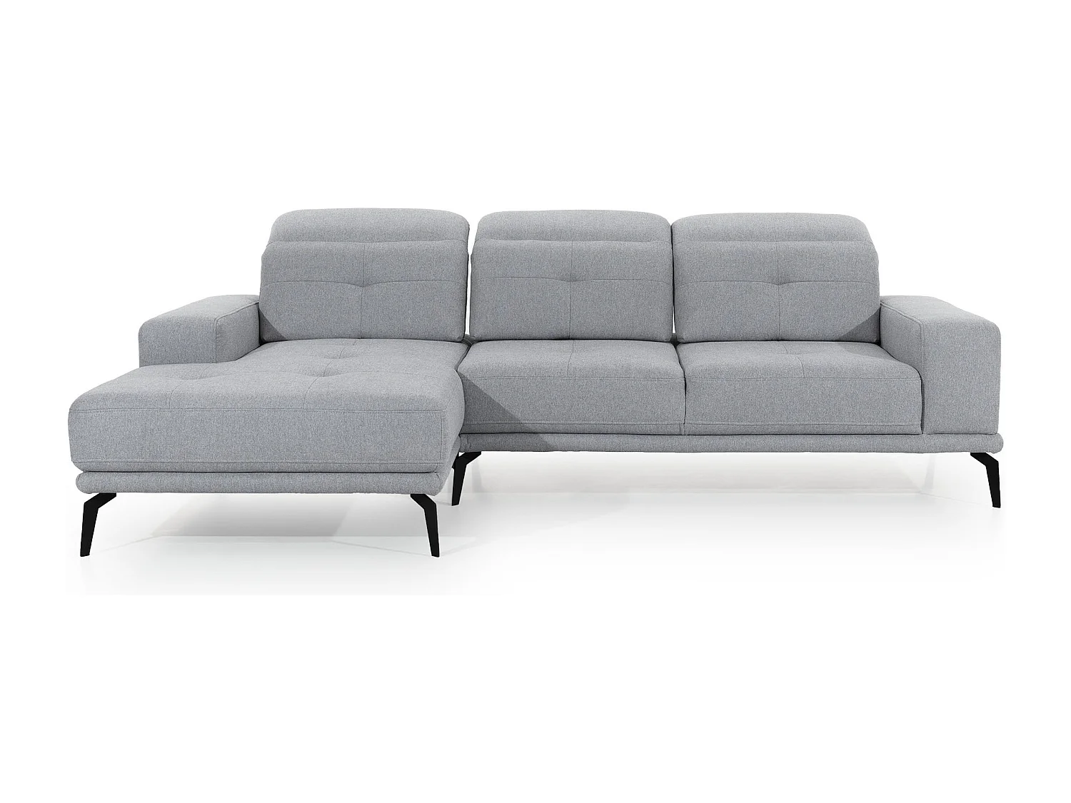 Canapé d’angle en tissu TORPILLE – Confort et élégance au quotidien-Beige chiné-angle gauche