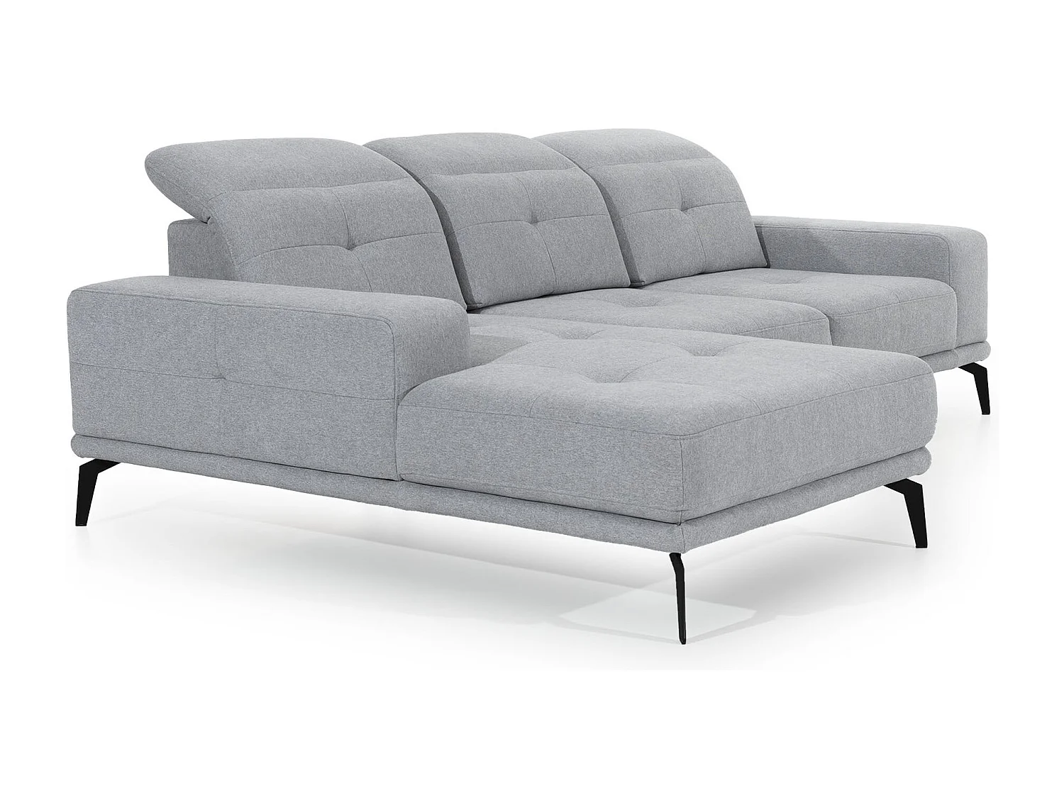 Canapé d’angle en tissu TORPILLE – Confort et élégance au quotidien-Beige chiné-angle gauche