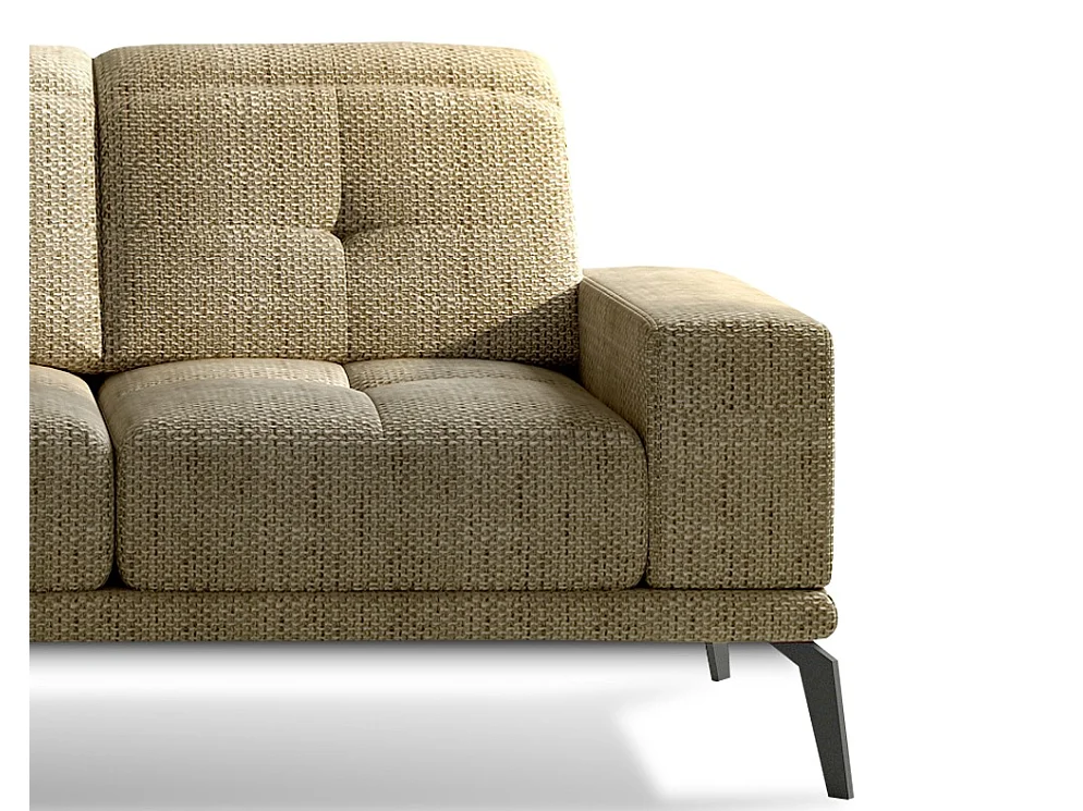 Canapé d’angle en tissu TORPILLE – Confort et élégance au quotidien-Beige chiné-angle gauche