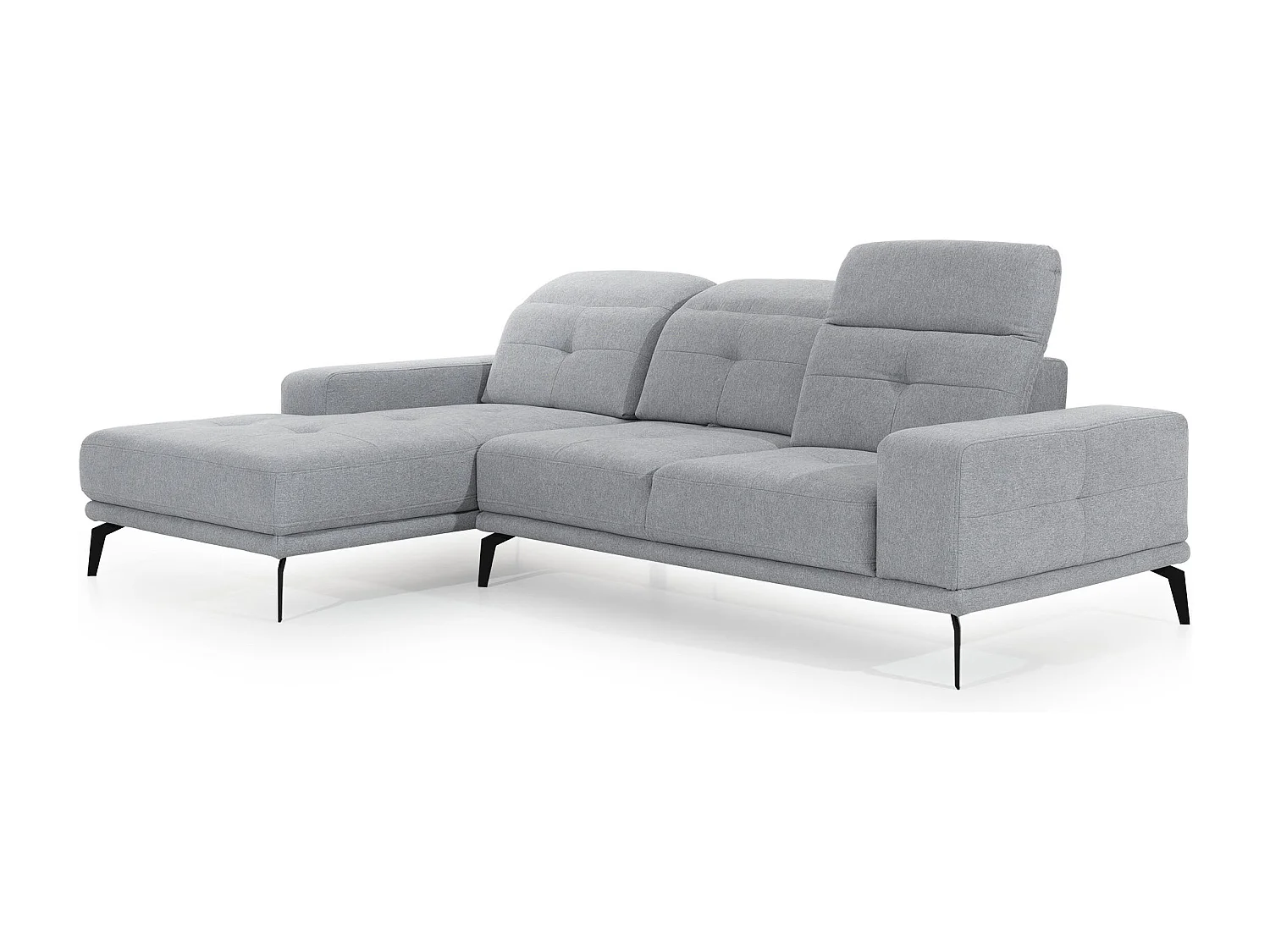 Canapé d’angle en tissu TORPILLE – Confort et élégance au quotidien-Beige chiné-angle gauche