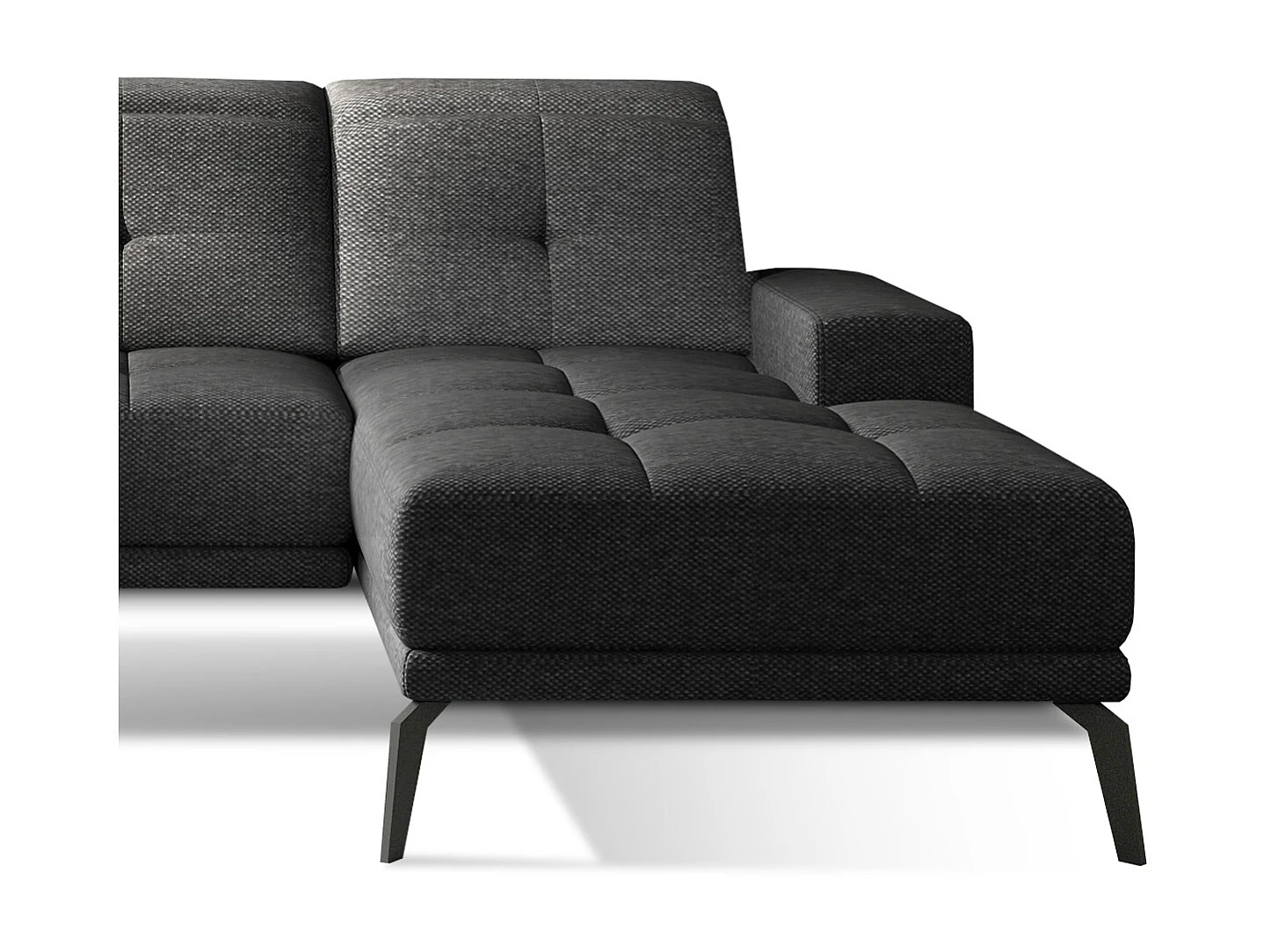 Canapé d'angle droit 5 places tissu gris anthracite Torpille 265cm