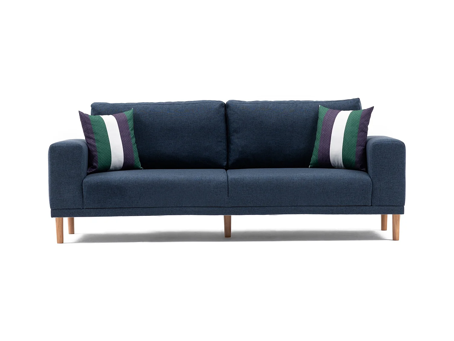 Canapé 3 places tissu bleu foncé Zendy 220cm