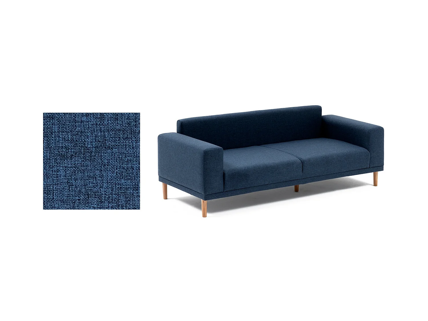 Canapé 3 places tissu bleu foncé Zendy 220cm