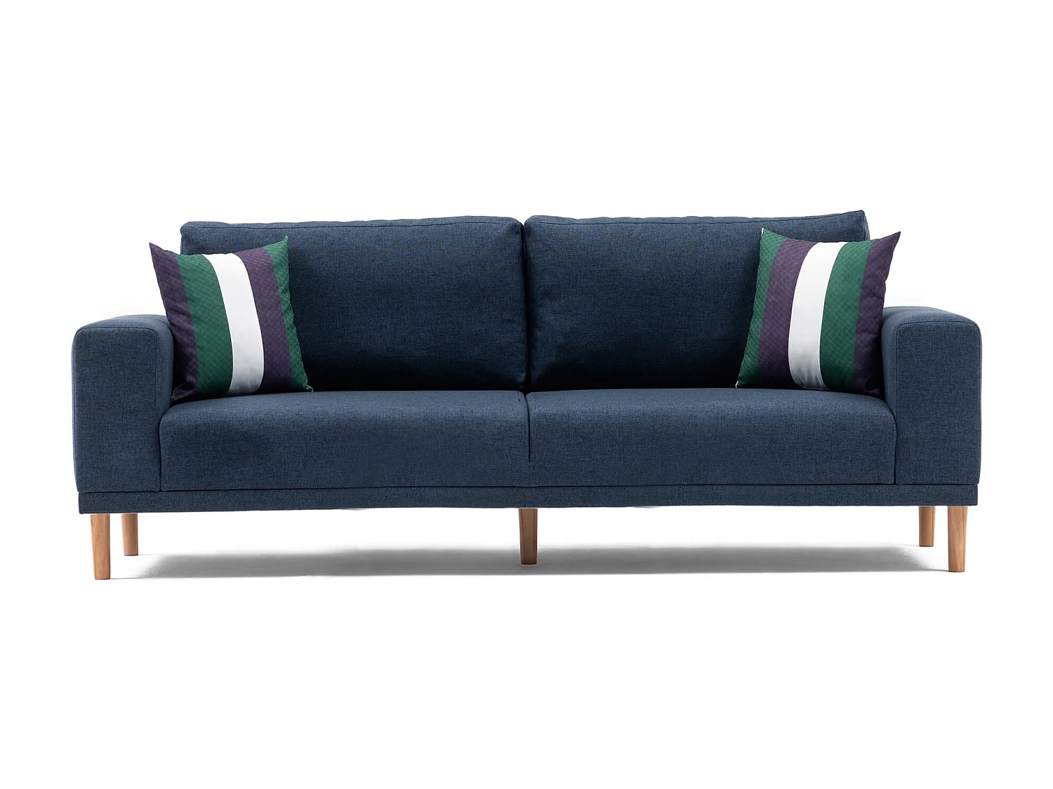 Canapé 3 places tissu bleu foncé Zendy 220cm