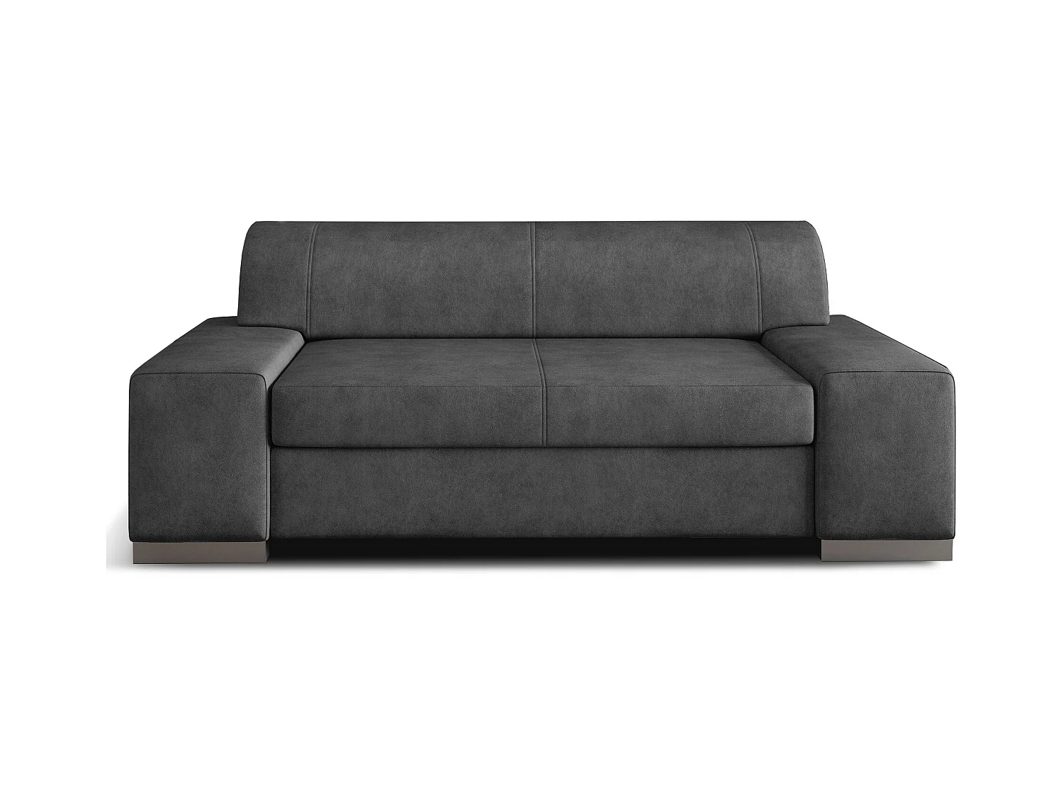 Canapé minimaliste 2-3 places tissu gris doux foncé Plazo 190cm