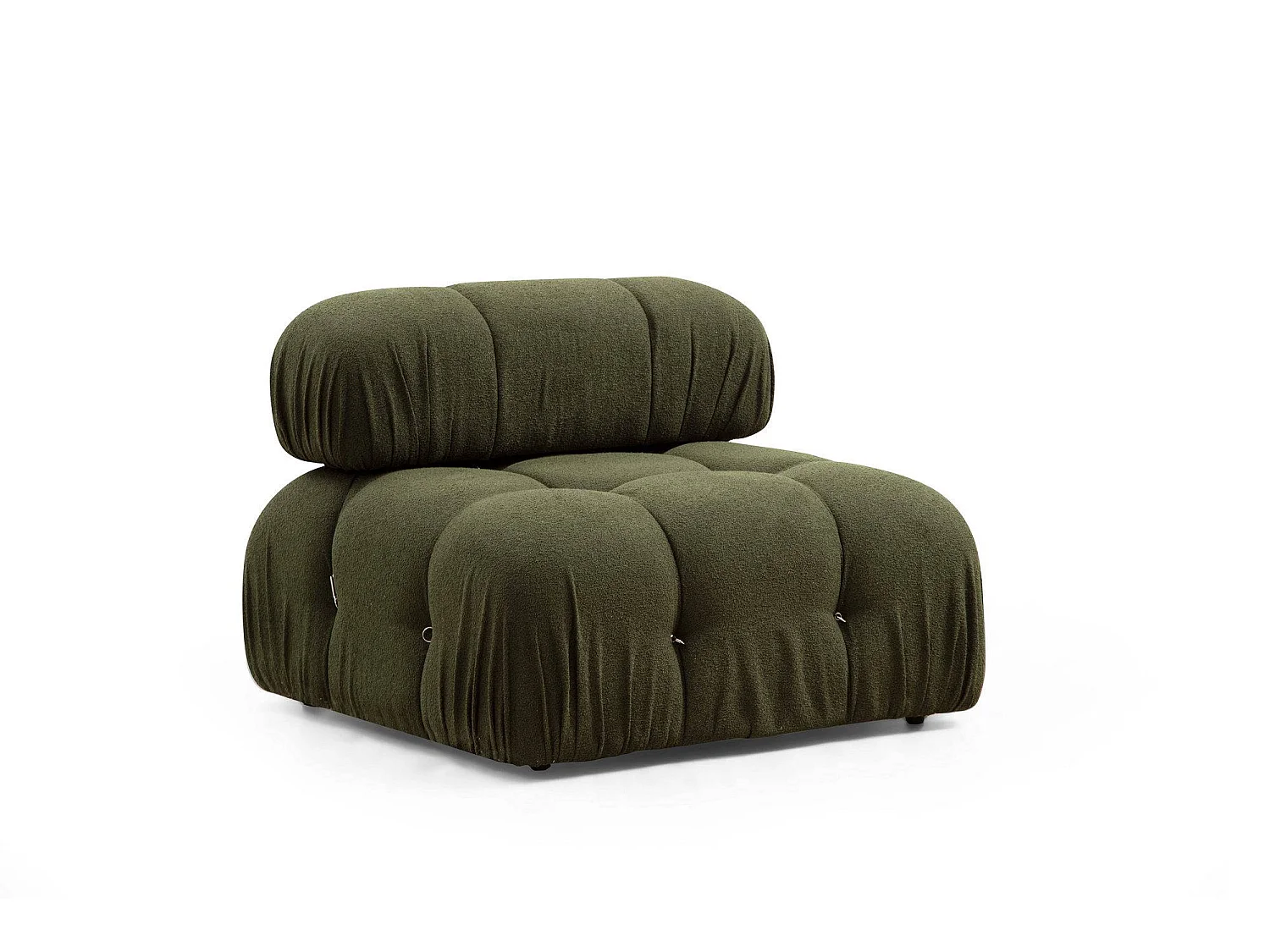 Canapé d'angle modulable velours Bubble-Couleur Vert épinard