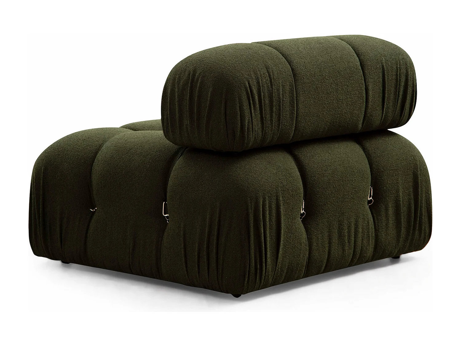 Canapé d'angle modulable velours Bubble-Couleur Vert épinard