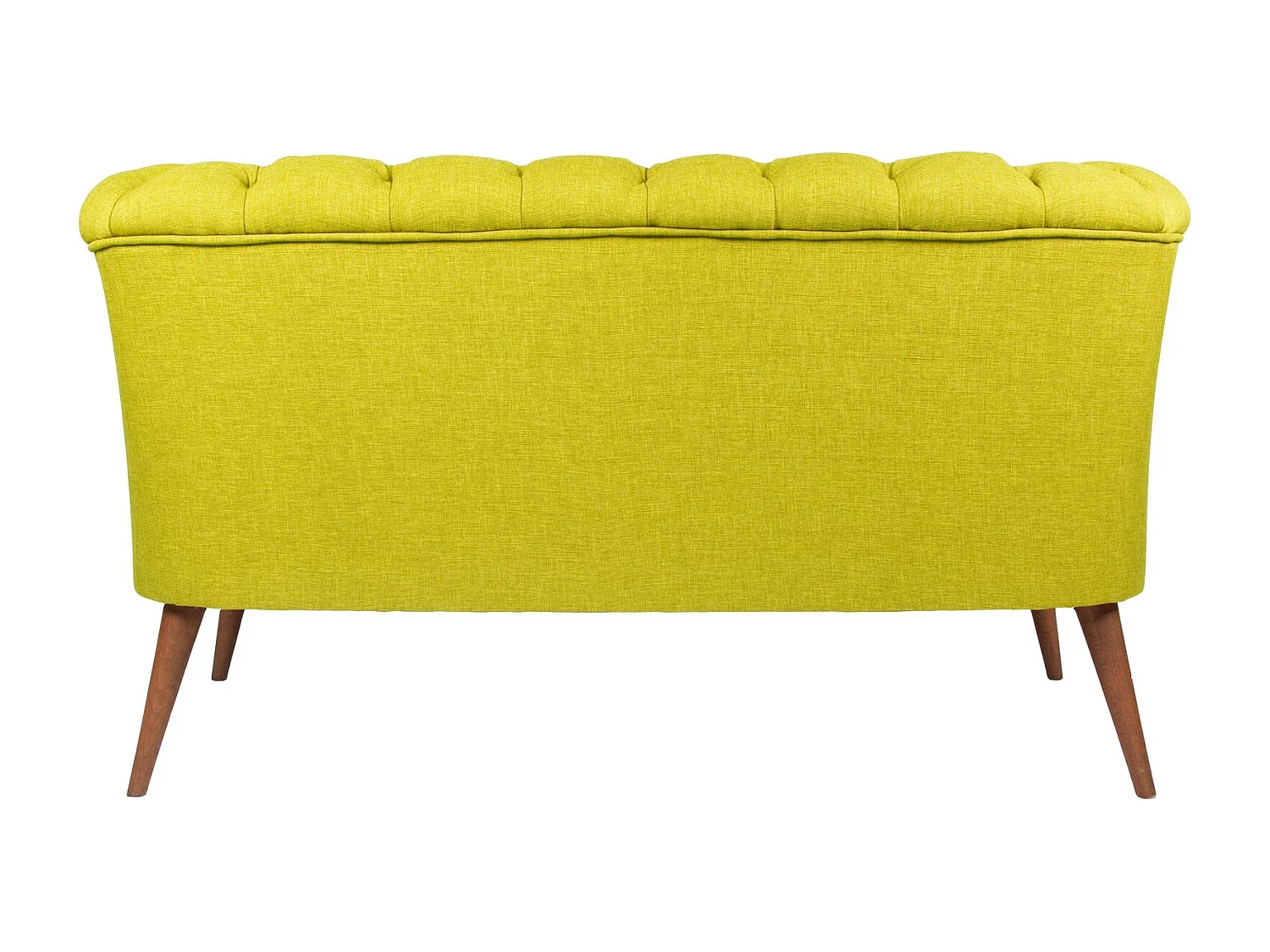 Canapé 2 places style Chesterfield tissu vert pistache Wester 140cm