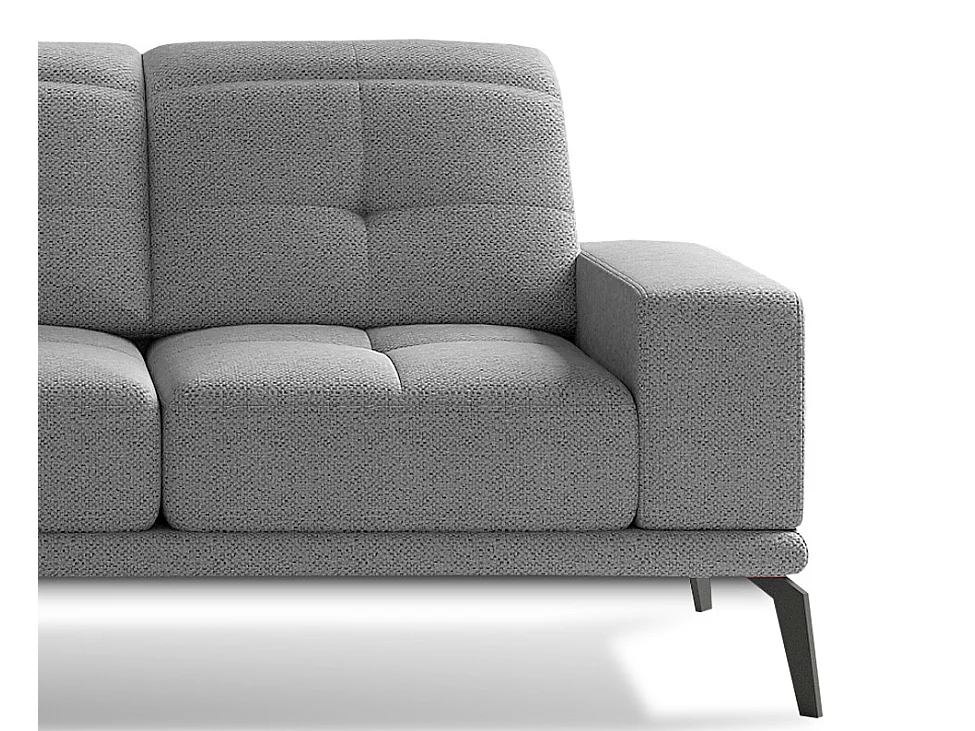 Canapé d'angle gauche 5 places tissu gris clair Torpille 265cm