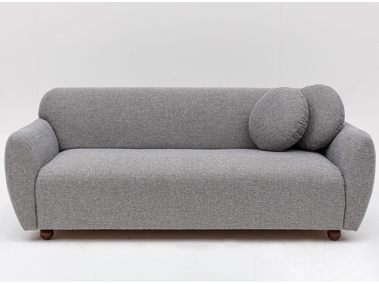 Canapé moderne 3 places tissu gris clair Kelly 223cm