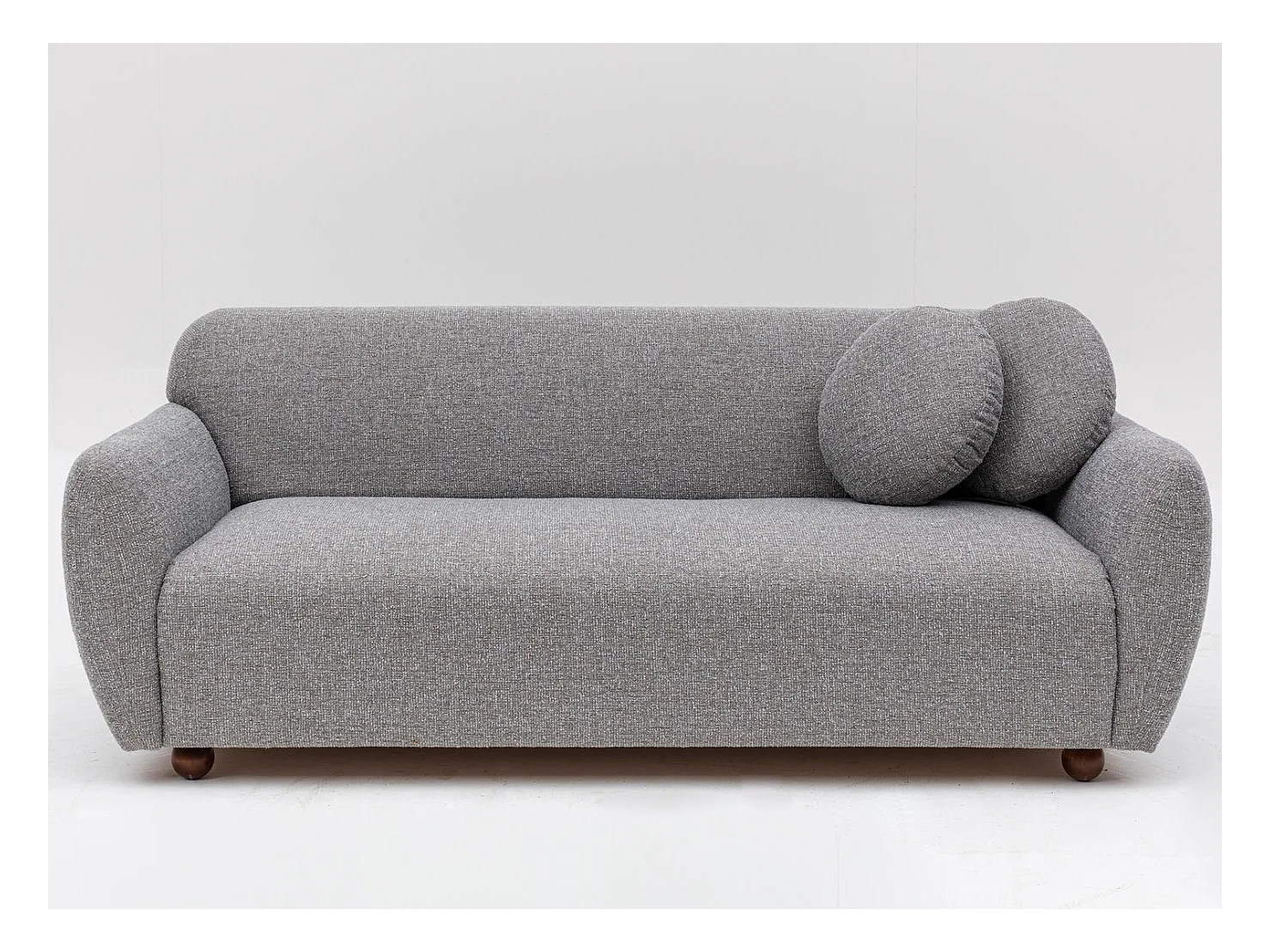 Canapé moderne 3 places tissu gris clair Kelly 223cm