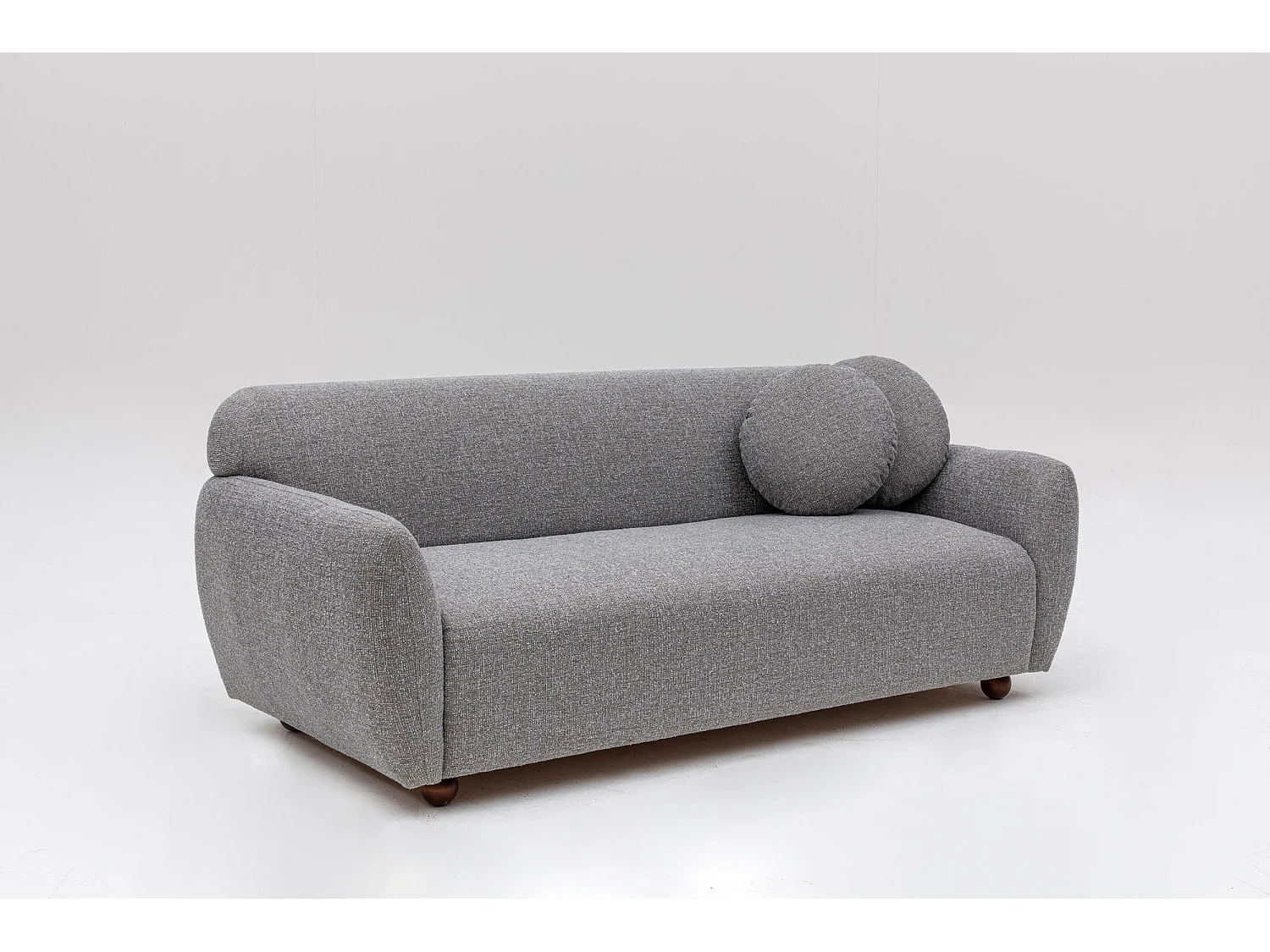 Canapé moderne 3 places tissu gris clair Kelly 223cm