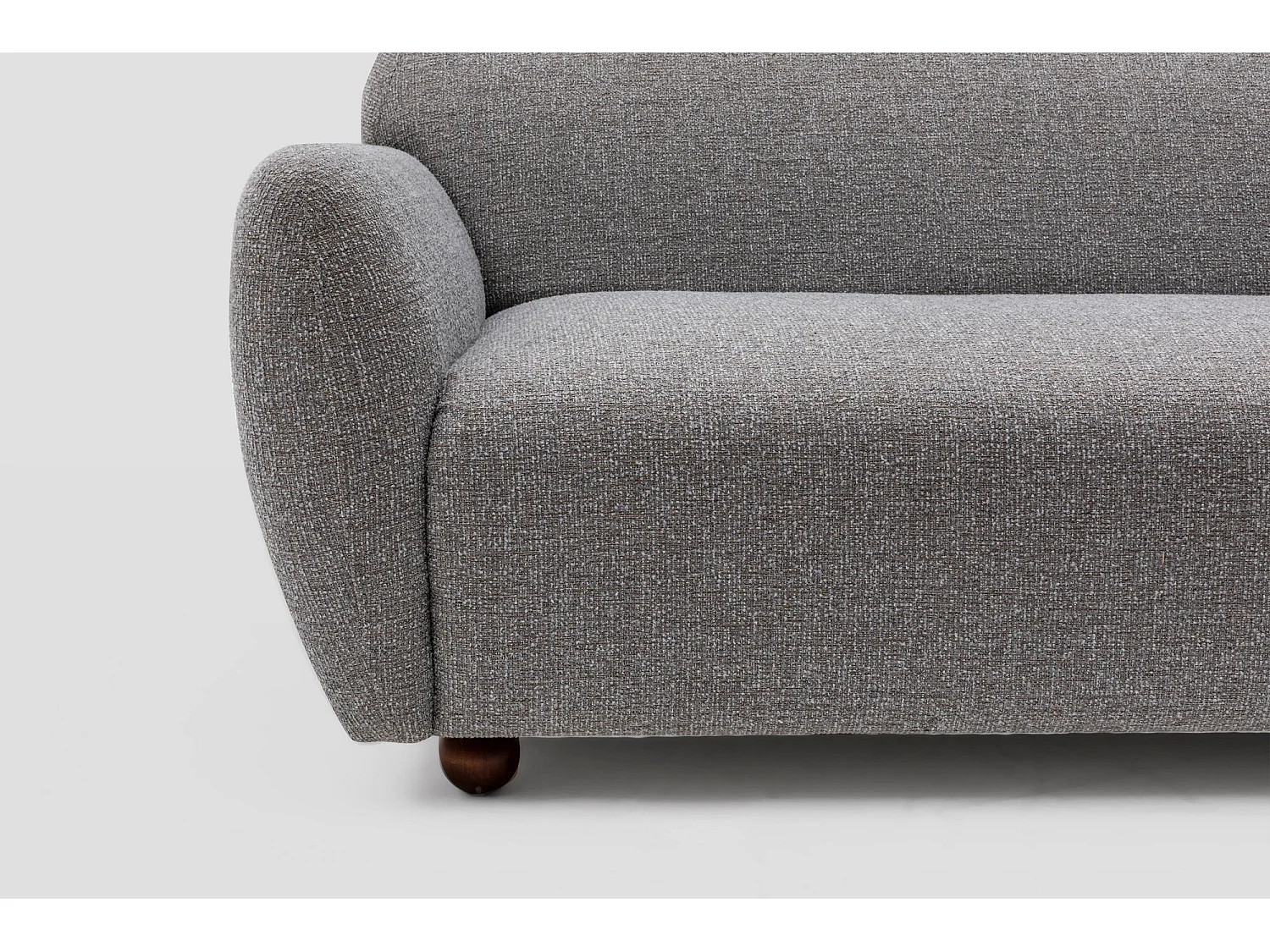 Canapé moderne 3 places tissu gris clair Kelly 223cm