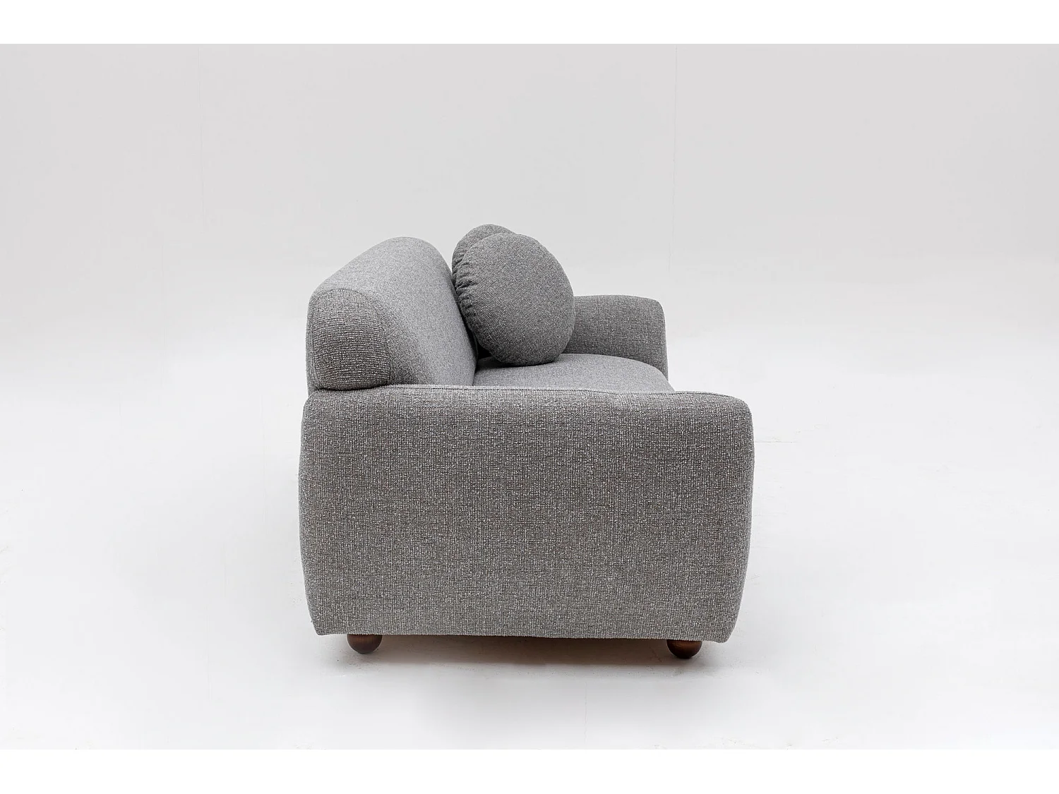 Canapé moderne 3 places tissu gris clair Kelly 223cm