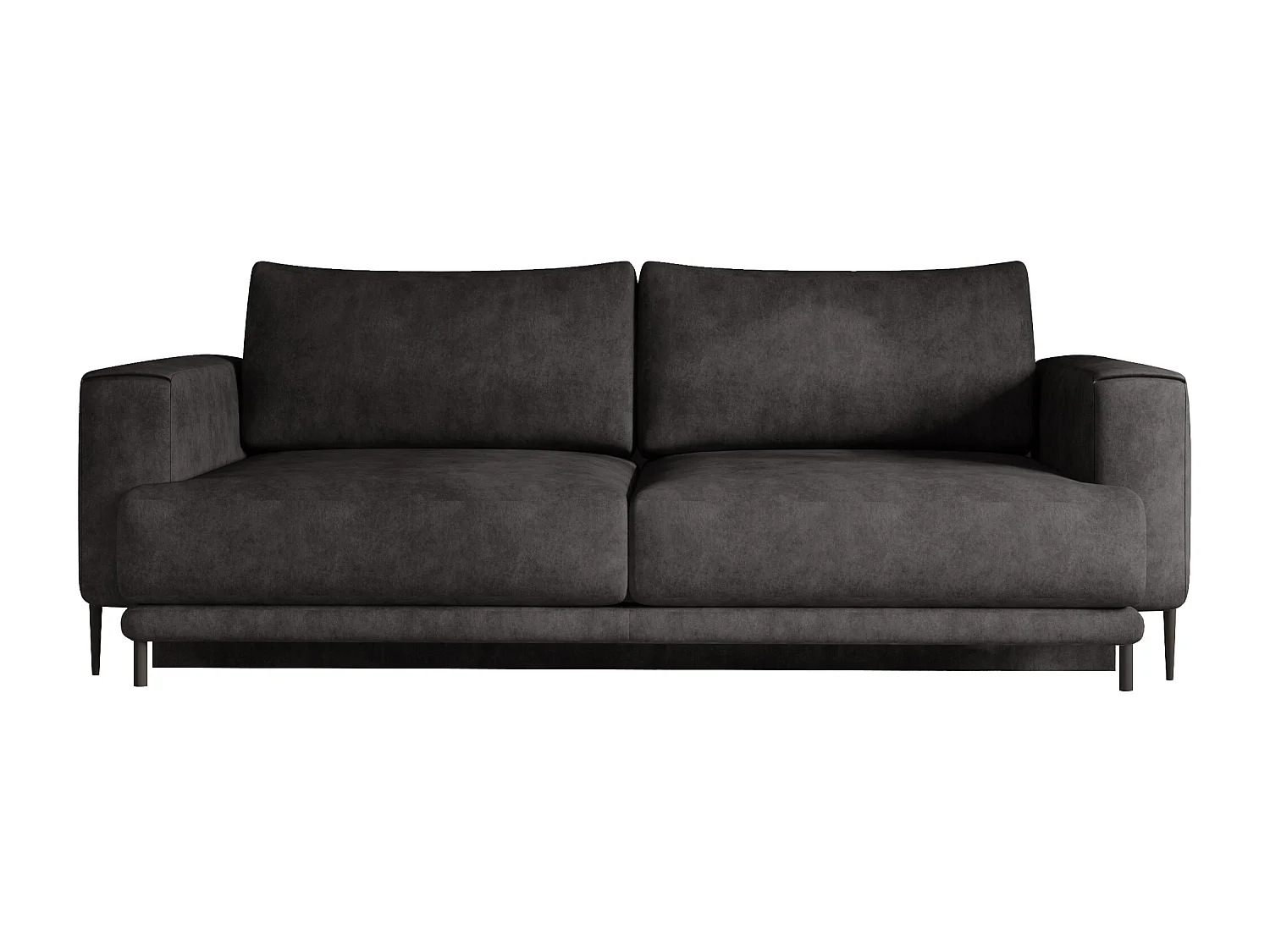 Designer 4-zits slaapbank in vintage zwarte stof met leereffect en zwarte metalen poten Arkia 260 cm