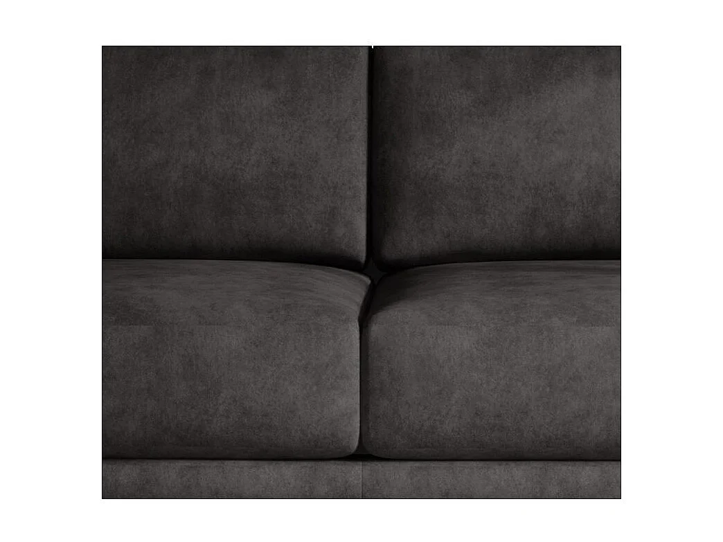 Designer 4-zits slaapbank in vintage zwarte stof met leereffect en zwarte metalen poten Arkia 260 cm