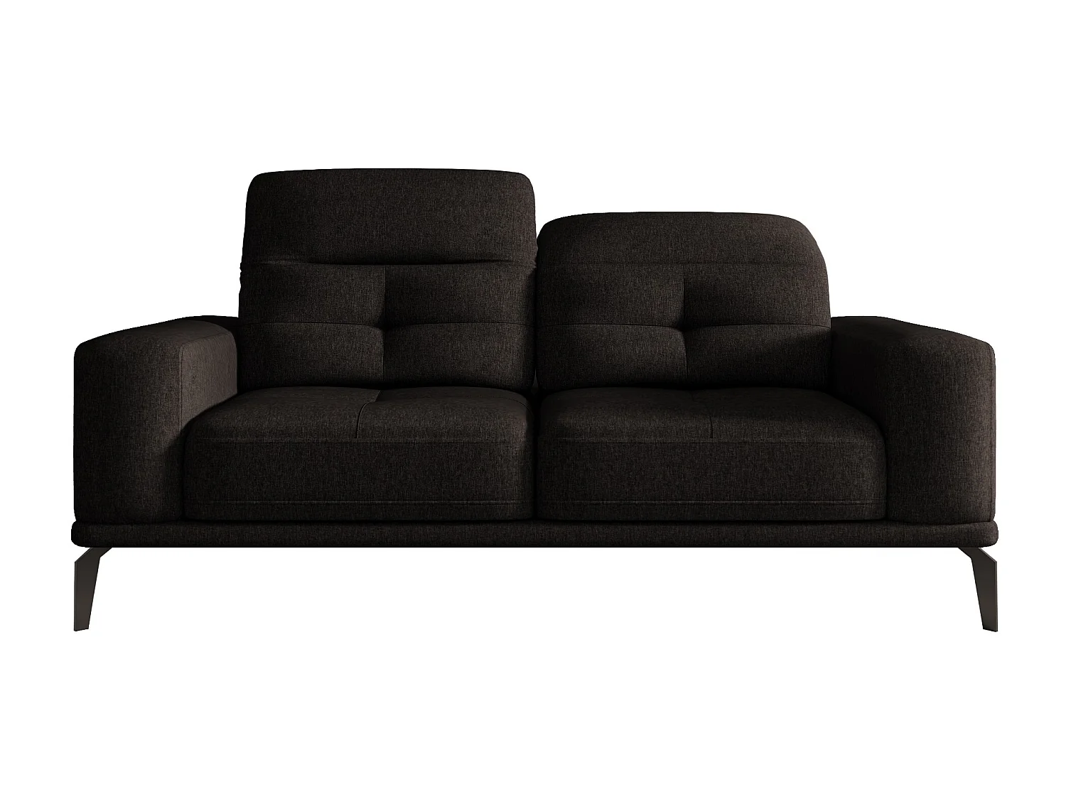 Canapé droit design 2-3 places tissu marron Torpille 195cm