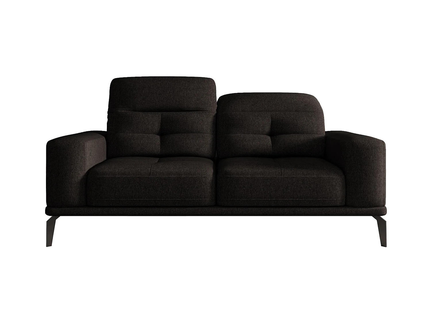 Canapé droit design 2-3 places tissu marron Torpille 195cm