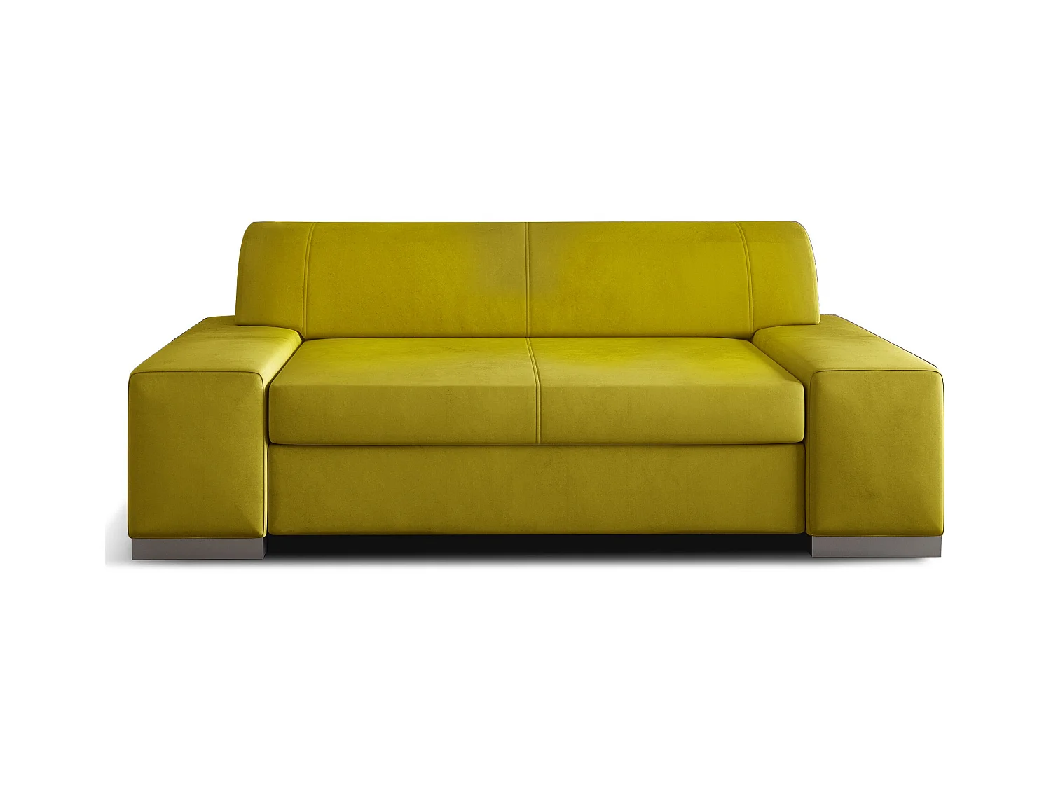 Canapé minimaliste 2-3 places velours vert anis Plazo 190cm