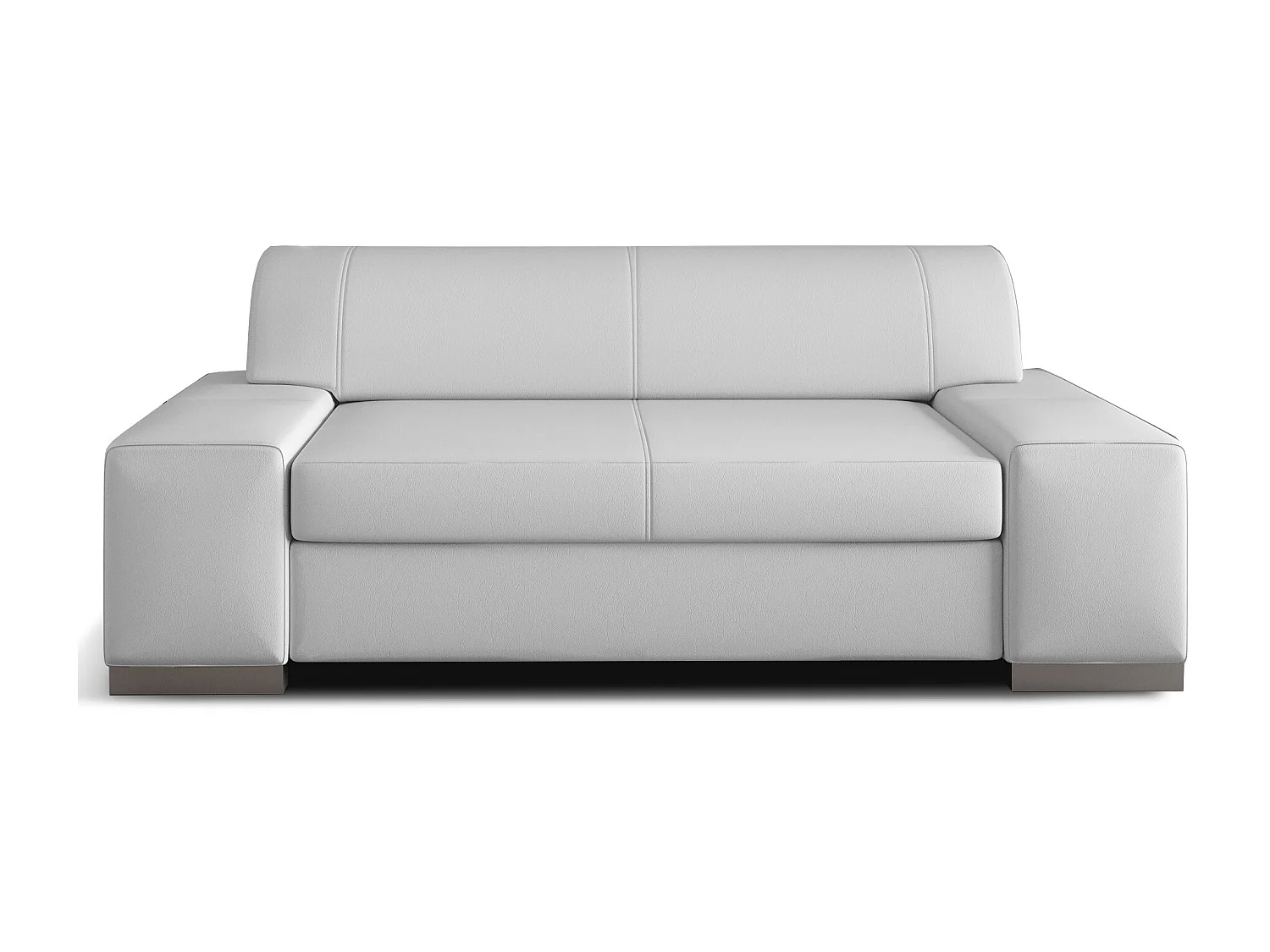 Minimalistische 2/3-zitsbank in wit kunstleer Plazo 190 cm