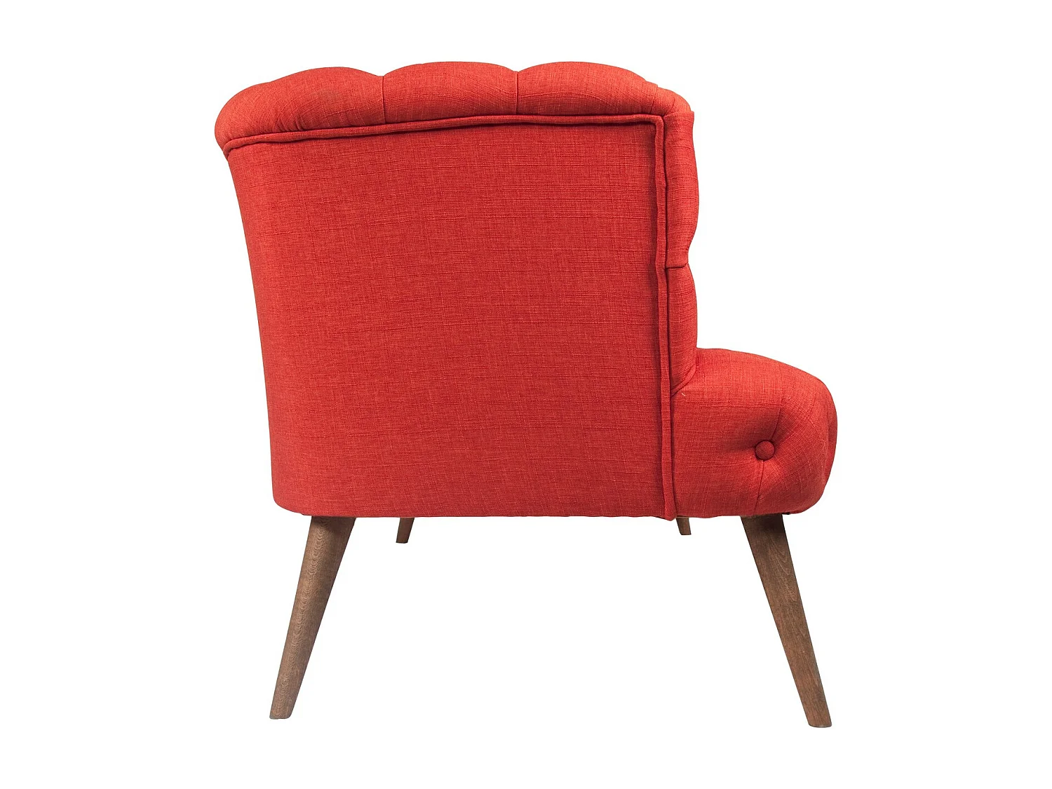 Canapé 2 places style Chesterfield tissu rouge Wester 140cm