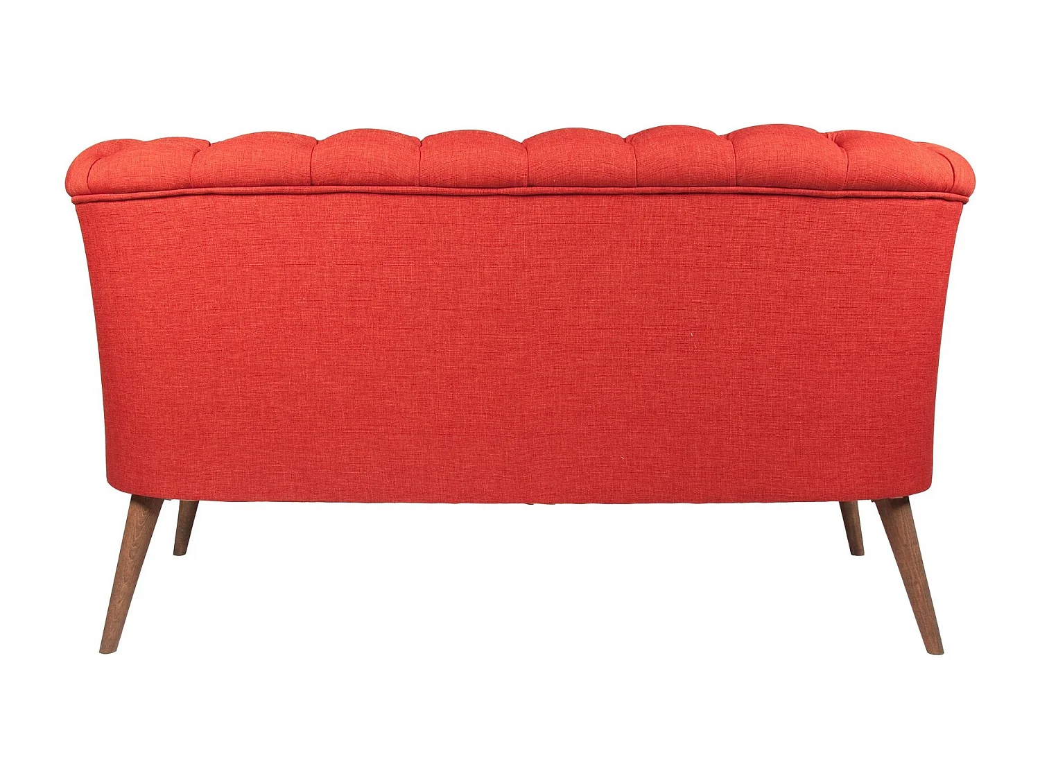 Canapé 2 places style Chesterfield tissu rouge Wester 140cm