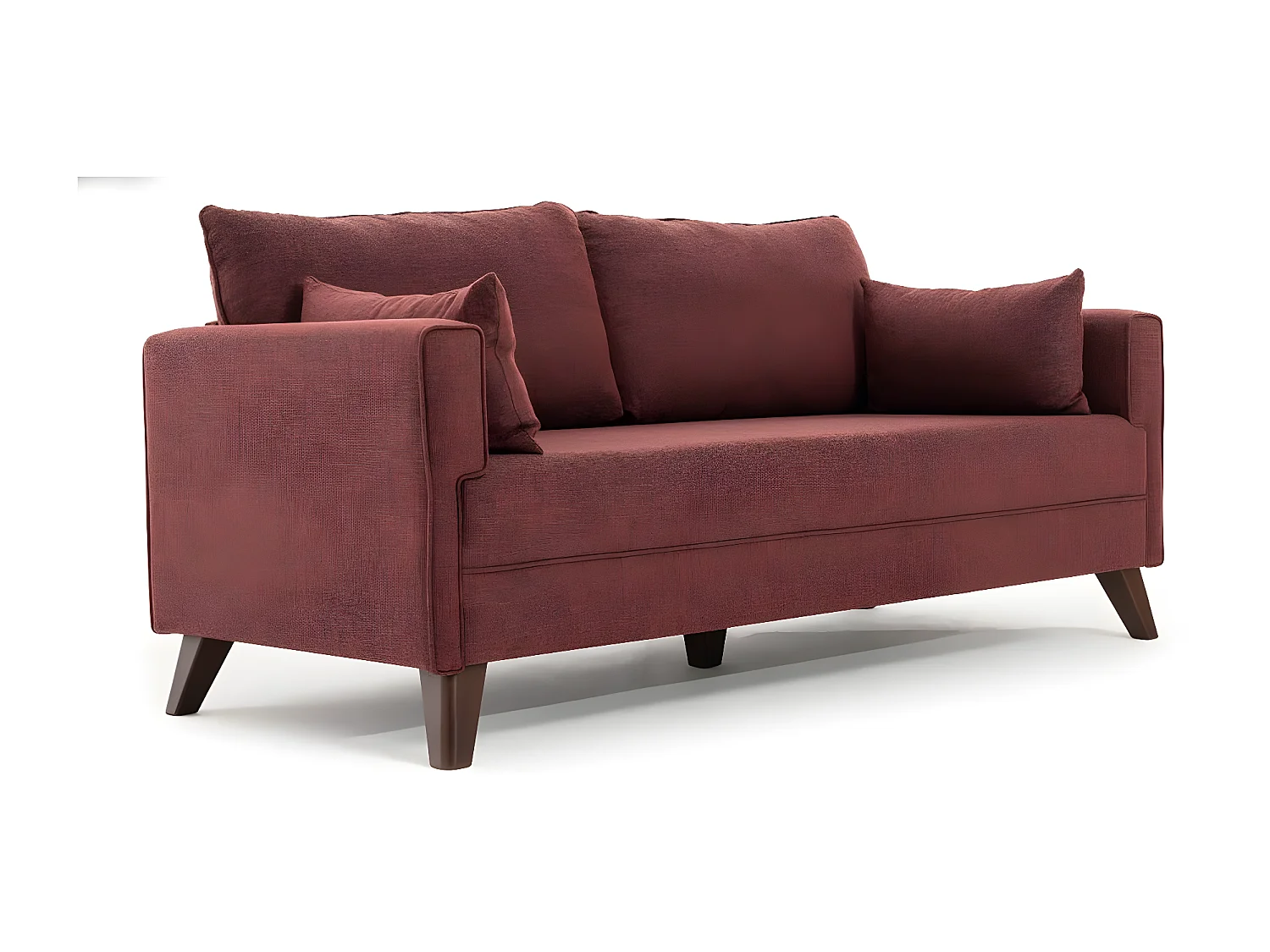 Petite canapé 2 places tissu bordeaux Kandy 177cm