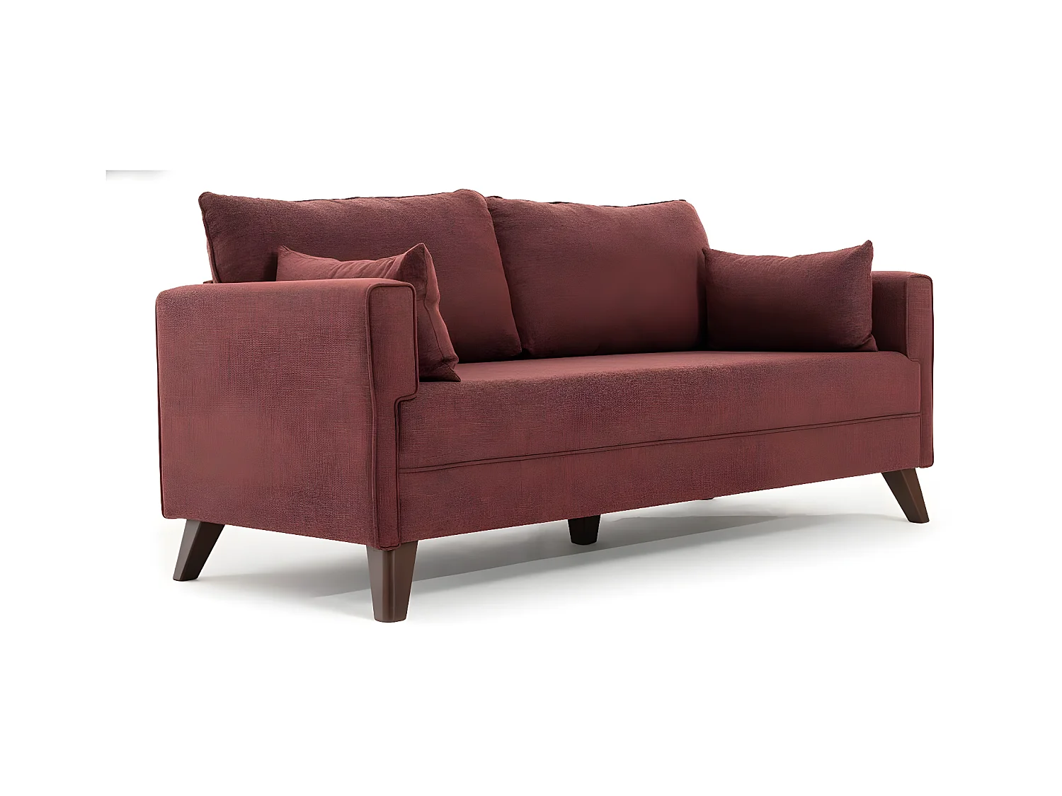 Petite canapé 2 places tissu bordeaux Kandy 177cm