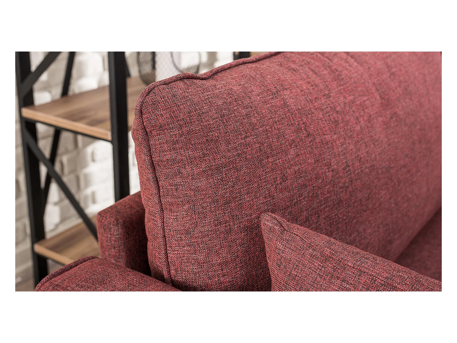 Petite canapé 2 places tissu bordeaux Kandy 177cm