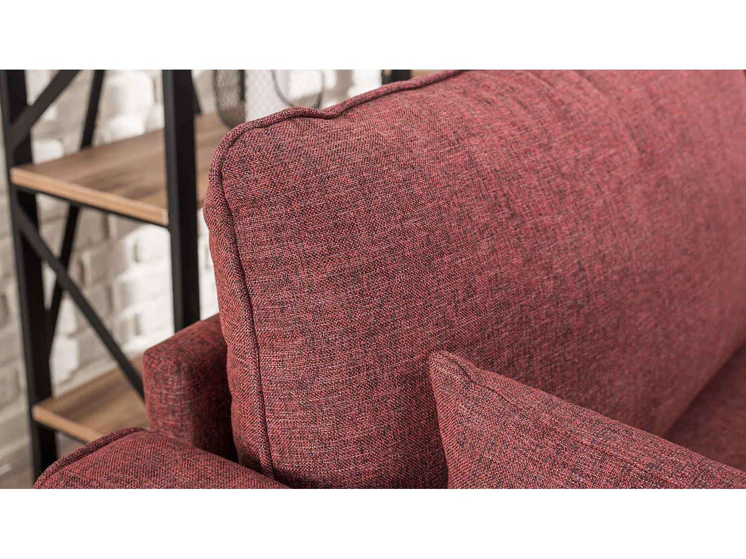 Petite canapé 2 places tissu bordeaux Kandy 177cm