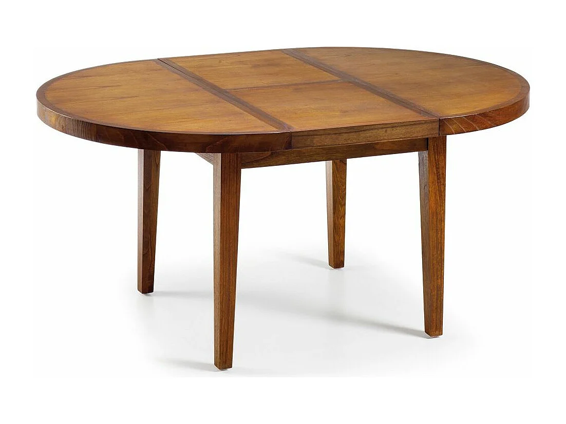 Table de repas ronde extensible en bois massif de Mindy Orka 120-170cm