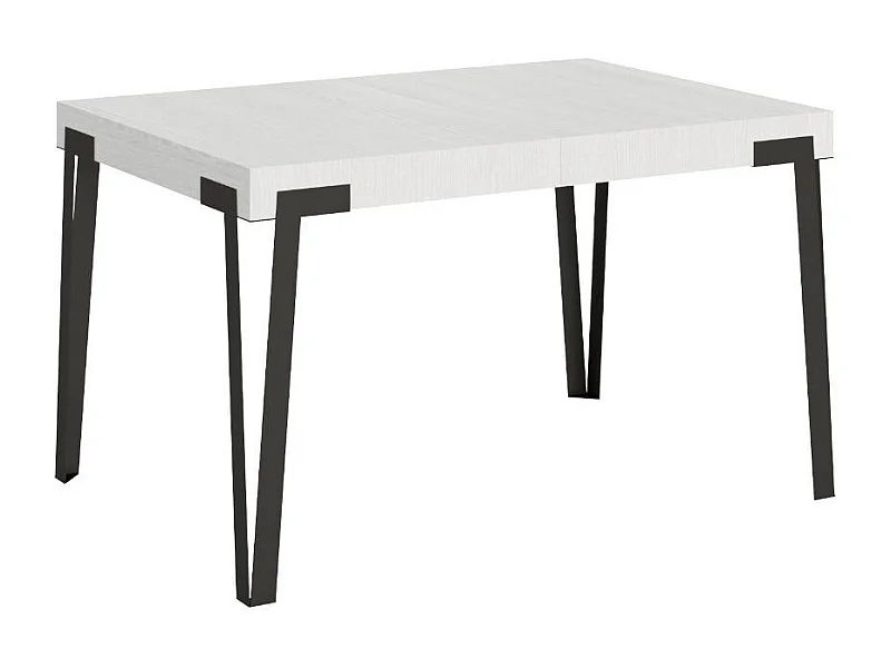 Kleine vierkante uitschuifbare tafel 90x90/246 cm Konta-Kleur Wit