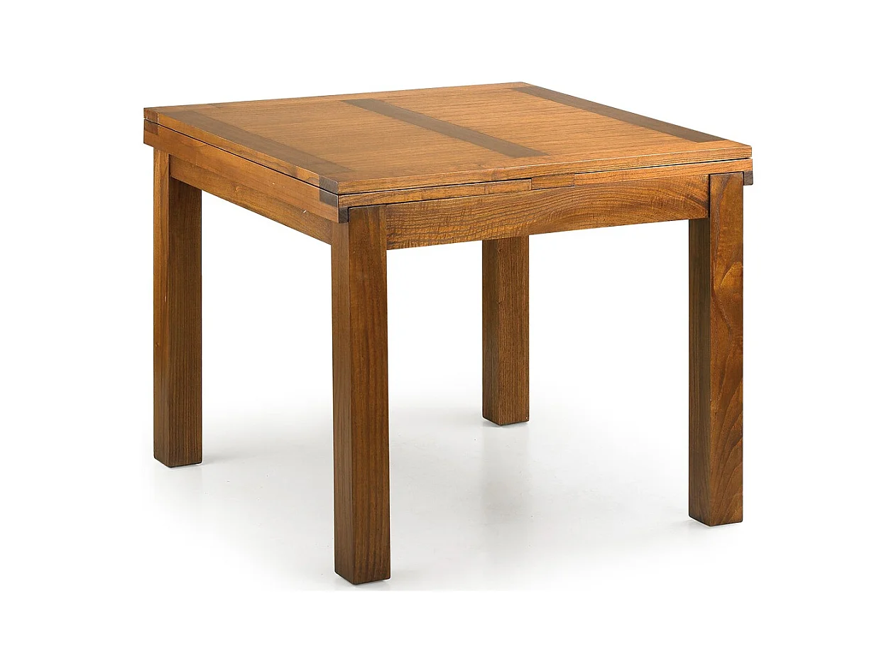 Table de repas carrée extensible en bois massif de Mindy Orka 95-180cm