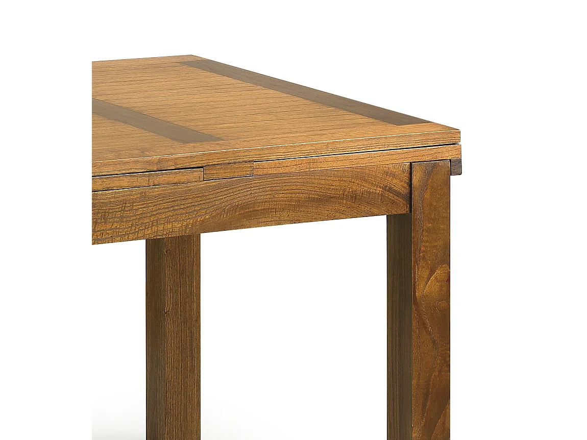 Table de repas carrée extensible en bois massif de Mindy Orka 95-180cm