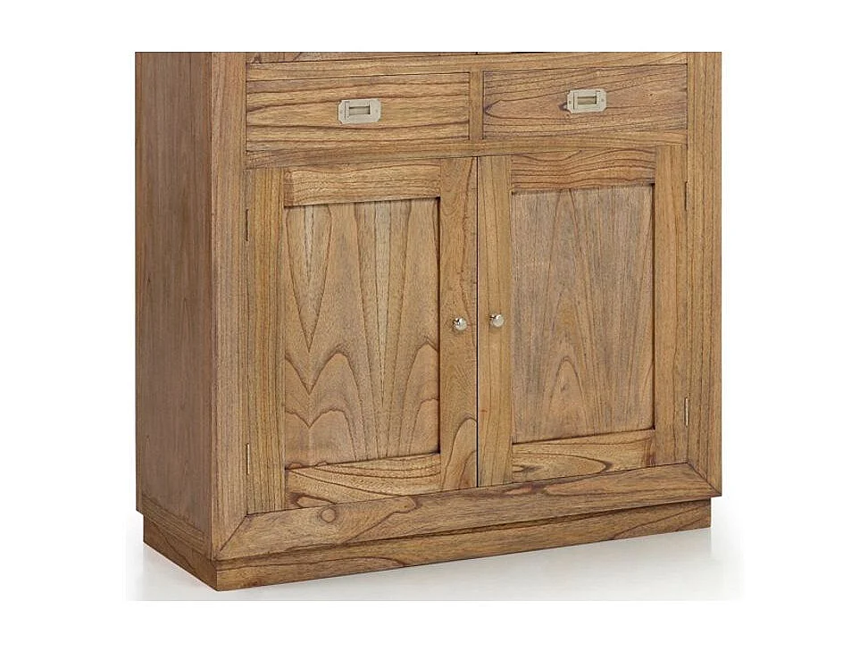 Vitrina mindy madera maciza natural 2 cajones 4 puertas Mazari 100 cm