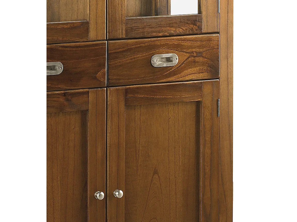 Vitrina Mindy madera maciza 4 puertas 2 cajones Sotchy 85 cm