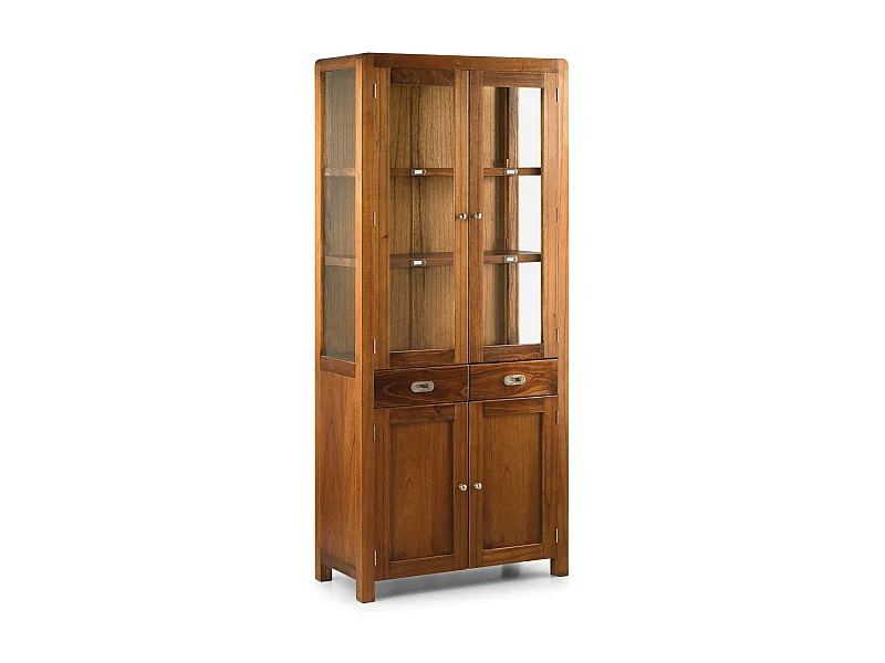 Vitrine en bois massif de Mindy 4 portes 2 tiroirs Sotchy 85cm